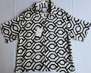 Cactus Man by Ricky Singh Men's Apparel  Black and Light Beige Polo Shirt  Small - Picture 1 of 16