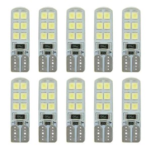 10x Xenonweiß T10 W5W 12-SMD 2835 LED Canbus Fehlerfreie Silica-Glühbirnen-KiB_R