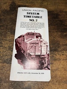 Union Pacific System Timetable No. 2 - December 10, 1978 For Employees Only - Picture 1 of 1