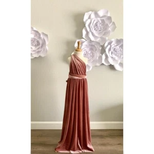 Flower Girl Velvet Infinity Wrap Dress junior Bridesmaid Party dress 38" English - Picture 1 of 5