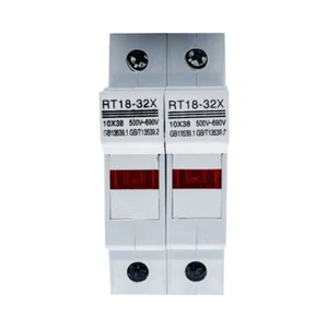 Hutschienenmontage Sicherungshalter 2P RT18-32X 1,42 Zoll x 3,11 Zoll mit Kontrollleuchte rot - Bild 1 von 7