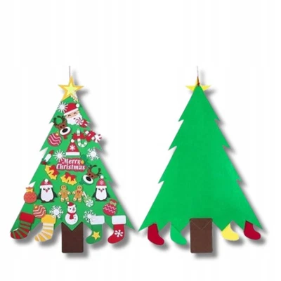 Filz-Weihnachtsbaum für Kinder mit dekorativen Hängedekorationen für die Wand - Bild 1 von 4