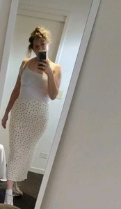 Cream Floral | Viscose | Bias Cut | Slip | Long Skirt | 12 | Sold Out! - Picture 1 of 5