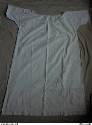 Ancien - Grande chemise pour femme en drap (métis ?) Monogramme AC - Photo 1/4