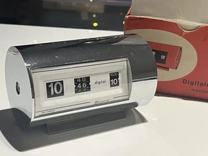 Blessing Digitalwecker Rare Vintage Retro Chrome Rotary Flip Alarm Clock Boxed - Picture 1 of 4
