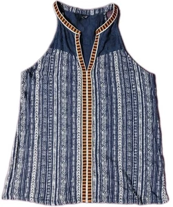 Lucky Brand Damen Mia vertikal gestreiftes Tanktop Größe Medium - Bild 1 von 4