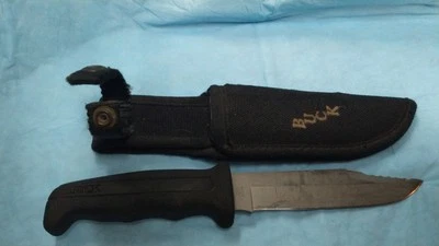 Buck 639 Rubber Handle Utility Hunting And Survival Knife - Image 1 of 4