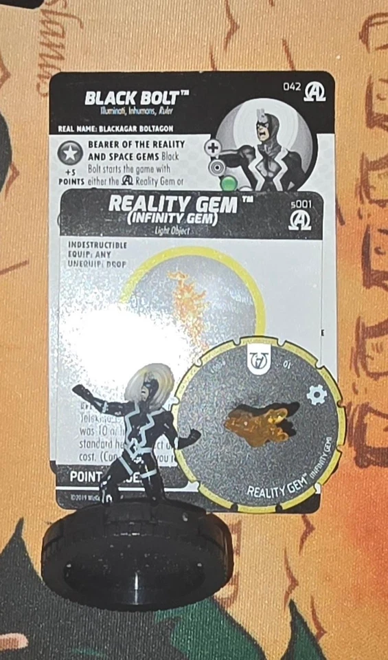 HEROCLIX 黑色螺栓 042 带 S001 现实宝石 — 第 1/1 张图片