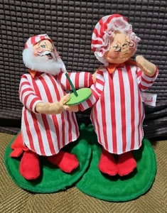 Annalee 8" MR & MRS Santa Clause in Pajamas 1963   - Picture 1 of 4