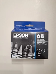 Original OEM Epson 68 schwarz hohe Kapazität 2 Tintenpatronen neu & versiegelt - Ablaufdatum 10/23 - Bild 1 von 4