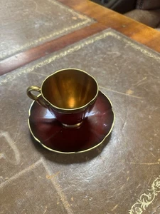 Vintage Carlton Ware Rouge Royal Demitasse Expresso Cup And Saucer 14&10x7cm - Picture 1 of 9