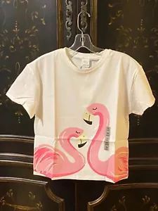 Zara Short Sleeve T-Shirt Flamingo | White & Pink | 13-14 Years - Picture 1 of 4