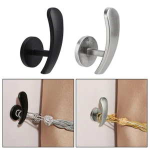 4Pcs Curtain Holdback Wall Mount Hanger Hooks Window Tiebacks with Screws Holder - Picture 1 of 14
