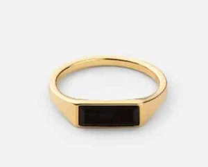 Beautiful Thin Genuine Black Onyx Ring, 925 Handmade Sterling Silver Ring, Gemst - Picture 1 of 3
