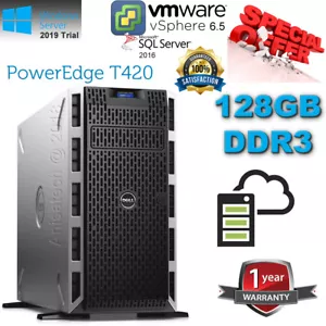 Dell PowerEdge T420 10-CORE Xeon E5-2470v2 E5-2450v2 128GB DDR3 H310 24TB SAS HD - Picture 1 of 14