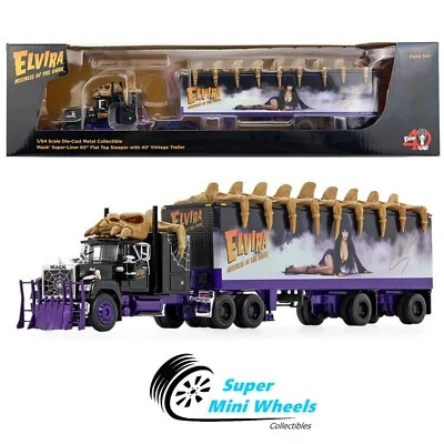 First Gear 1:64 - Elvira Mistress of the Dark - Mack Super-Liner w/ Trailer - Image 1 of 4