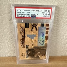 Paul Molitor - 2004 Donruss Timeless Treasures Material Ink AUTO /10 PSA 8