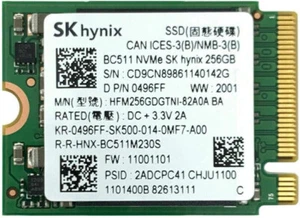 SK Hynix BC511 256GB M.2 2230 PCIe NVMe SSD HFM256GDGTNI-82A0A Dell 496FF - Picture 1 of 1