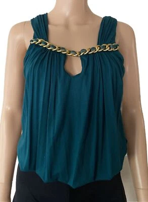 Top Sky Clothing Marca Mujer Talla M Cadena/Cuero Adornado Verde Elástico Nuevo con Etiquetas Foto 1 de 4