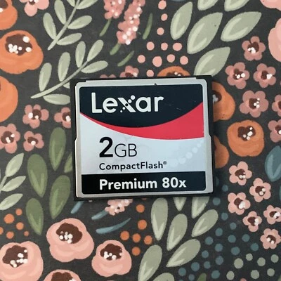Lexar 2GB CompactFlash CF Premium 80x Compact Flash Memory SD Picture Photo Card - Image 1 of 3