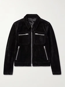 Men Black Racer Leather Jacket Pure Suede Size XS S M L XL XXL 3XL Custom Made - Picture 1 of 7