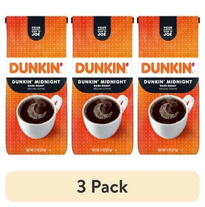 (3 pack) Midnight Dark Roast Ground Coffee, 11 oz. Bag - Picture 1 of 6
