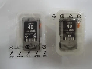 2X Cartuchos de tinta PIXMA negros originales originales Canon 40 PG-40 - Imagen 1 de 2