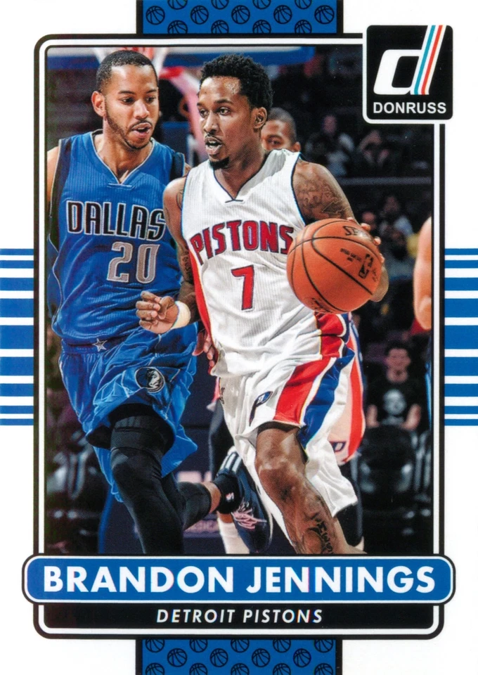Cartão base de basquete Brandon Jennings 2014-15 Panini Donruss #40 Detroit Pistons - Imagem 1 de 2