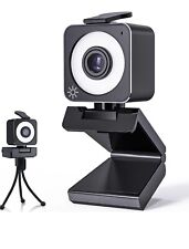 1080P Full HD USB Webcam with Microphone and Privacy Cover + Ring Light