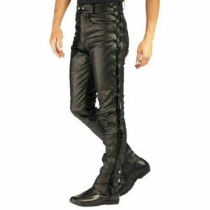 Real Leather Jeans Heavy Duty side laced STYLING MOST SIZES AVAILABLE - Picture 1 of 3