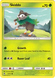 Pokemon - Skiddo - 9/131 - Common - Sun & Moon Forbidden Light - NM - Picture 1 of 1