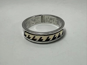 S. Skeets Navajo Vintage Rustic Sterling 14K Gold Overlay Step Band Ring sz 12 - Picture 1 of 9