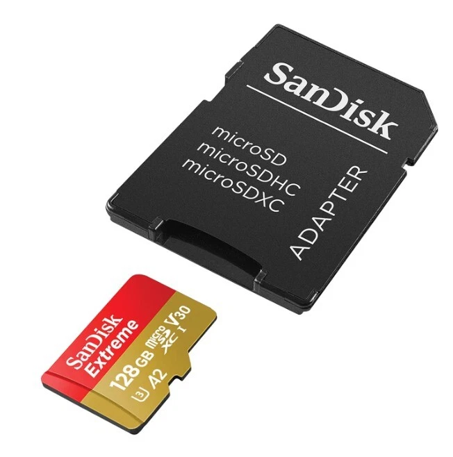 SanDisk Extreme 128GB Micro SD V30 MicroSDXC Memory Card - SDSQXA1-128G-GN6MA - Image 1 of 1