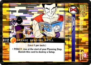 DBZ Dragon Ball Z TCG Panini Evolution R112 Orange Reading Drill Foil - Picture 1 of 1