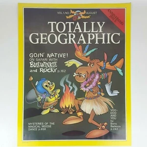 Vtg 1988 Bullwinkle & Rocky 28"x22" Totally Geographic Poster Boris Badenov - Picture 1 of 12