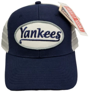 New York Yankees Snapback Trucker Mesh Script Patch Cooperstown Collection B5 - Picture 1 of 4