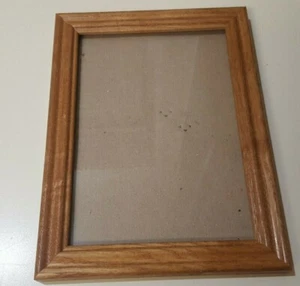5x7 OAK WOOD FRAME W/ GLASS TABLE TOP - Picture 1 of 2