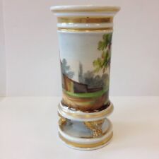 Antique 19th Century French Spill Vase Painted With House In Landscape 14.5cm