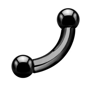Treuheld® - Piercing Banane - Stahl - Schwarz - Dick - 18 Größen (4607v) - Bild 1 von 4