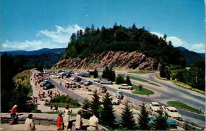Vtg Parking Area At Newfound Gap Great Smoky Mountains Tennessee TN Postcard - Picture 1 of 2