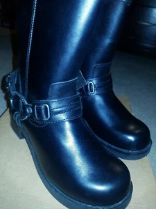 Nuovi stivali ciclo in pelle neri Harley D85298 Christa zip taglia 7 - Foto 1 di 12
