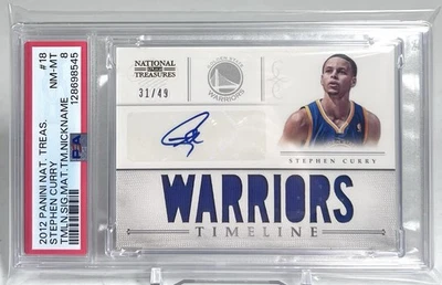 Panini National Treasures Team 2012 apodos firmas Stephen Curry/49 PSA Foto 1 de 2