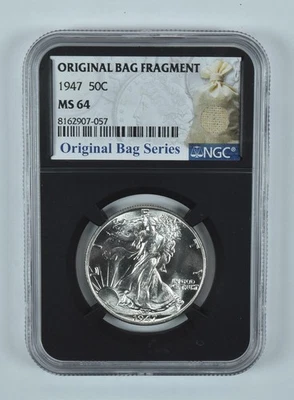 1947 Walking Liberty Half Dollar Original Bag Fragment MS64 NGC - Image 1 of 4