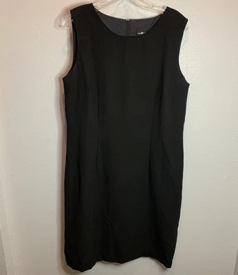 Vestido Vaina SAG HARBOR Negro Para Mujer 14 Forrado Cuello Redondo Usado en Excelente Condición Clásico LBD Foto 1 de 4