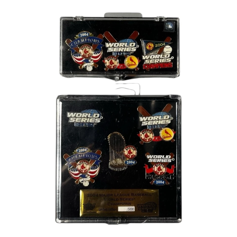 LOT OF 2 - Boston Red Sox 2004 World Series Champions Pin Sets MLB Sealed /5000 - Image 1 of 4