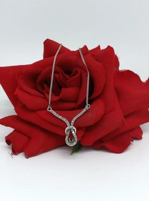 Collar de plata esterlina Delco diamante nudo de amor nuevo con etiquetas 18" 5,4 g rescate de gatos Foto 1 de 4