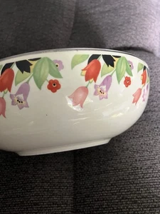 Vintage Hall 9 "x 2,5" Porzellan Servierschale mit Tulpen Design - Bild 1 von 5