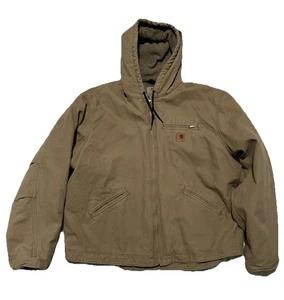 Hellbraune gefütterte Carhartt Kapuzenjacke für Herren 2X - Bild 1 von 4