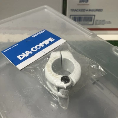 Dia-Compe MX hinged old school BMX seat clamp - 25.4mm (1") white Freestyle - Image 1 of 3