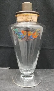 Vintage Glass Cocktail Shaker with Rooster Design & Cork Stopper - Bild 1 von 8